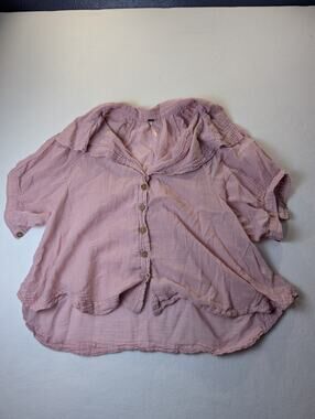 Free People Pink Button Up Blouse Size XS